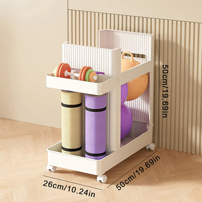 Gym Equipment Holder With Wheels Sports Equipment Storage Rack Yoga Mat Storage Basket Fitness Equipment Sports Tools Organizer
