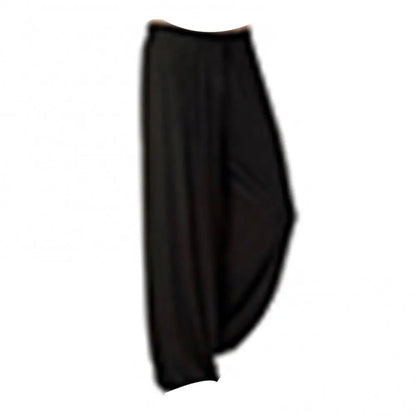 Men's Pant Solid Color Yoga Pant Morning Exercise Tai Chi Pants Casual Wide Leg Pants Long Pants Male Slacks