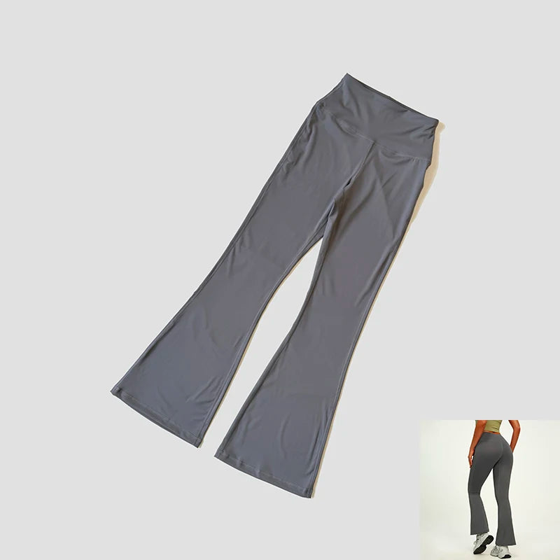 Yoga Pants For Women Hip Lifting Nude Feel Casual Wide Leg High Waist Scrunch Skin Friendly Sports Fashion Trousers