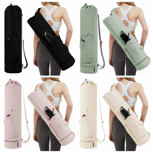 Yoga Backpack Large Capacity Yoga Mat Bag Adjustable Shoulder Straps Drawstring Breathable Sports Bag Waterproof Portable Gym