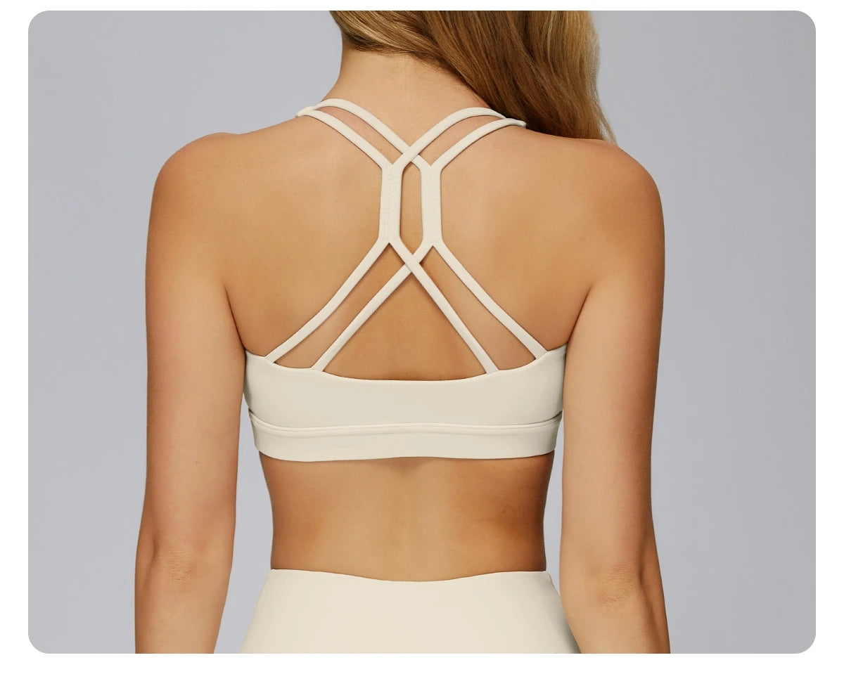 Yoga Bra for Women Hollow Out Beauty Back Gym Top Padded Sports Bra Running Fitness Bras Tight Workout Crop Top Sportswear