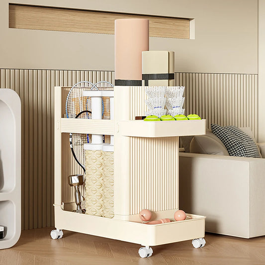 Gym Equipment Holder With Wheels Sports Equipment Storage Rack Yoga Mat Storage Basket Fitness Equipment Sports Tools Organizer