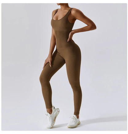 Yoga Set Women One-piece Yoga Suit Women Dance Romper Fitness Bodysuit Workout Siamese Sportswear Seamless Gym Sports Playsuit