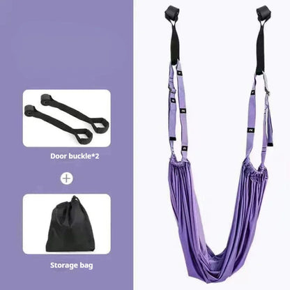 Yoga Aerial Silk Set Woman Hammock Back Legs Stretching Swing Pilates Accessories Elastic Fitness Belt Home Gym Equipment