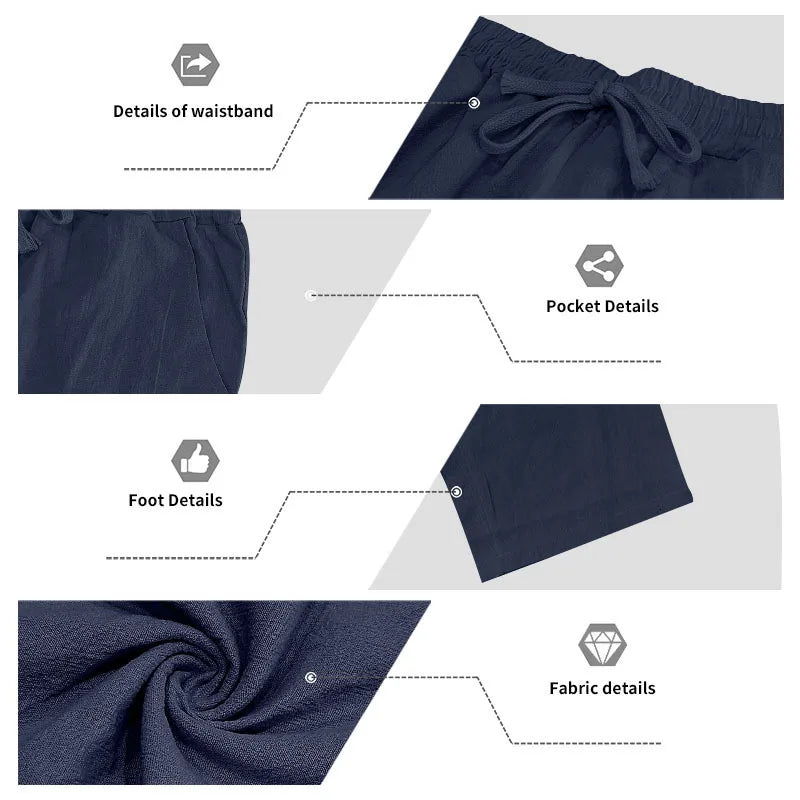 Men's 16-Color Breathable Linen Yoga Pants Loose Casual Sportswear for Spring/Summer 2025 European And American Style