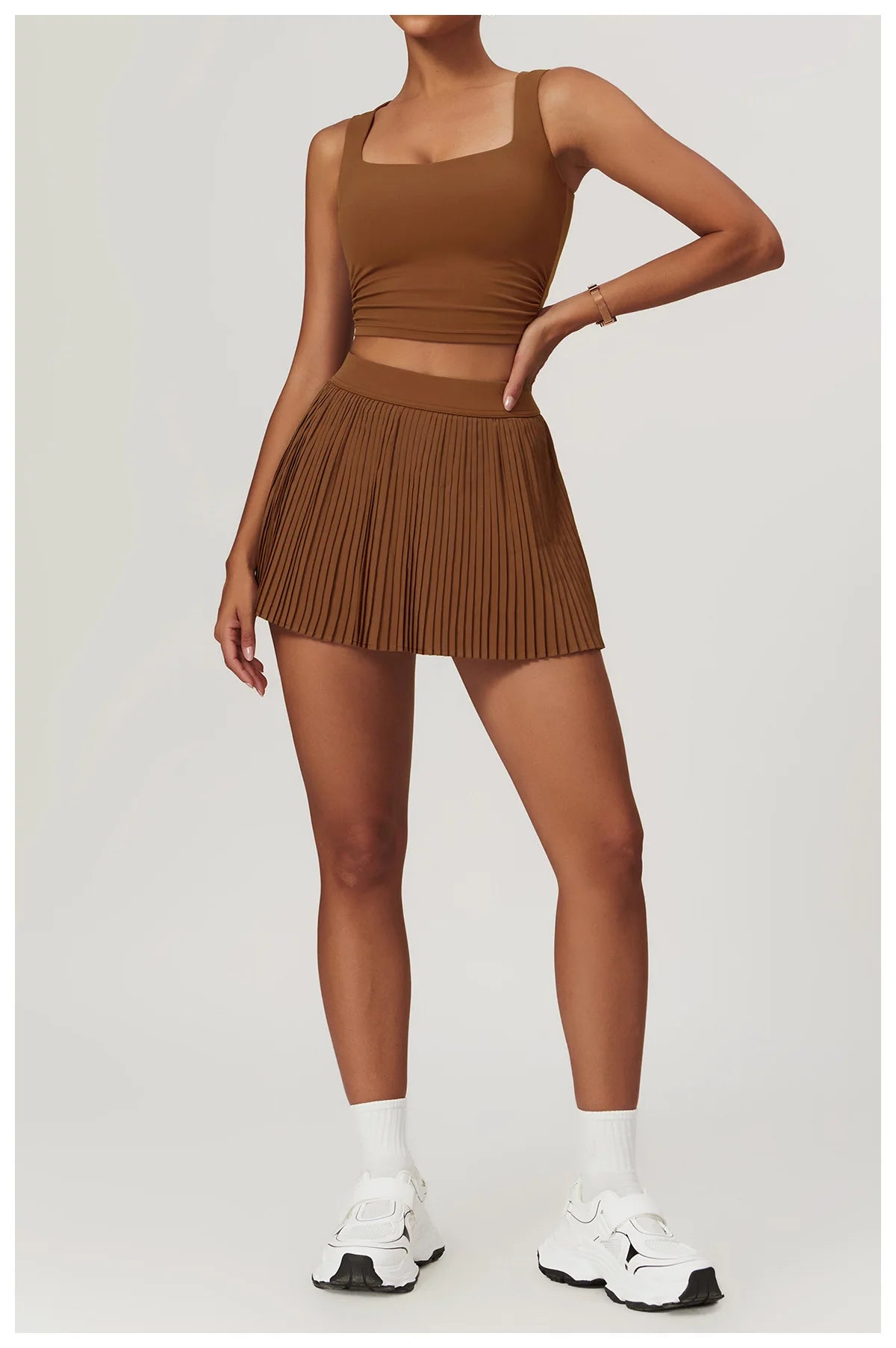 Yoga Sets Workout Sets for Women 2 Pieces Gym Suits Long Sleeved Outfits Zipper Fitness Jacket Running Short Skirt Sportswear