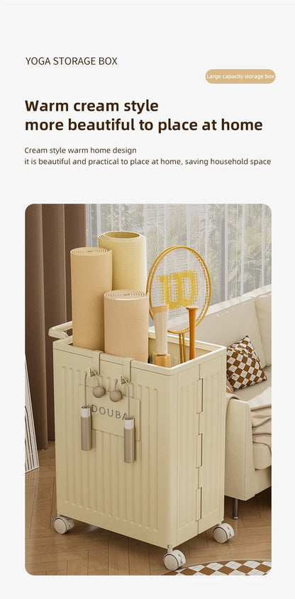 Yoga Mat Folding Storage With Wheels Workout Equipment Corner Storage Organizer Home Yoga Mat Holder Gym Organizer Box