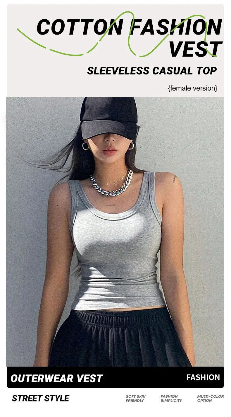 Yoga Woman Summer Y2K Vest Camisole Sexy Elasticity Korean Slim Female Clothing Women Knitted Sport Comfortable Tank Tops