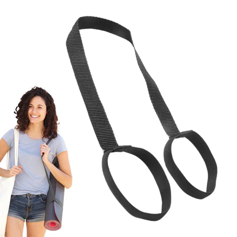 Adjustable Yoga Mat Strap Yoga Mat Bundle Strap Shoulder Straps Sports Stretch Strap Floor Mat Storage Carrying Strap Black