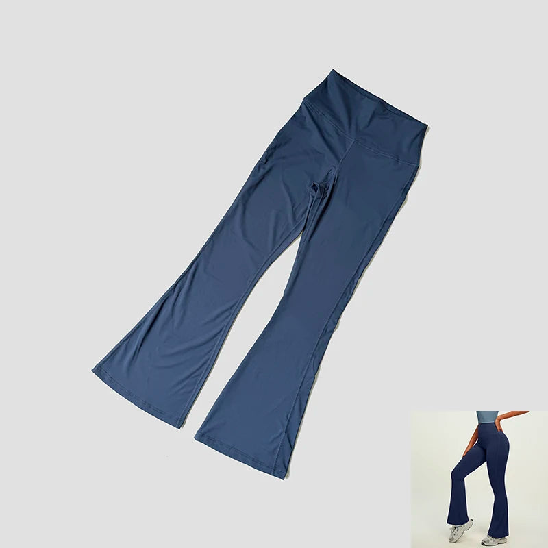 Yoga Pants For Women Hip Lifting Nude Feel Casual Wide Leg High Waist Scrunch Skin Friendly Sports Fashion Trousers