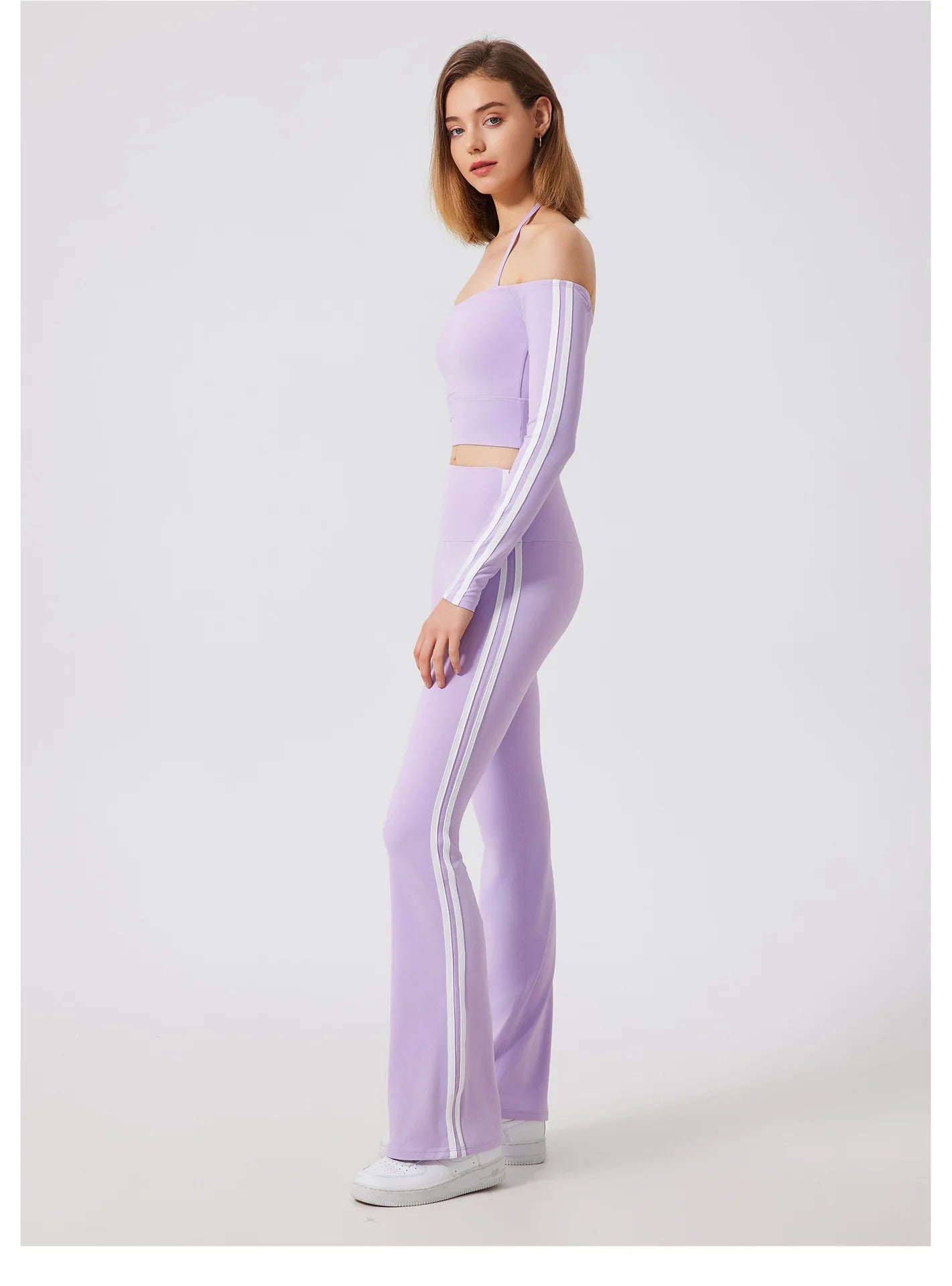 Yoga Tops for Women Long Sleeve Workout Shirts Gym T-shirts Off Shoulder Jogging Tights Activewear