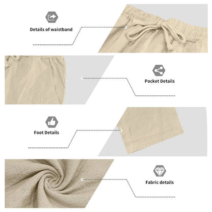 Men's 16-Color Breathable Linen Yoga Pants Loose Casual Sportswear for Spring/Summer 2025 European And American Style