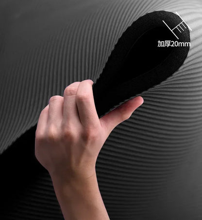 200*90cm Thick 20mm Men's Gym Mat Beginner Yoga Mat Thickened Widened and Lengthened Non-slip Sports Yoga Mat for Home