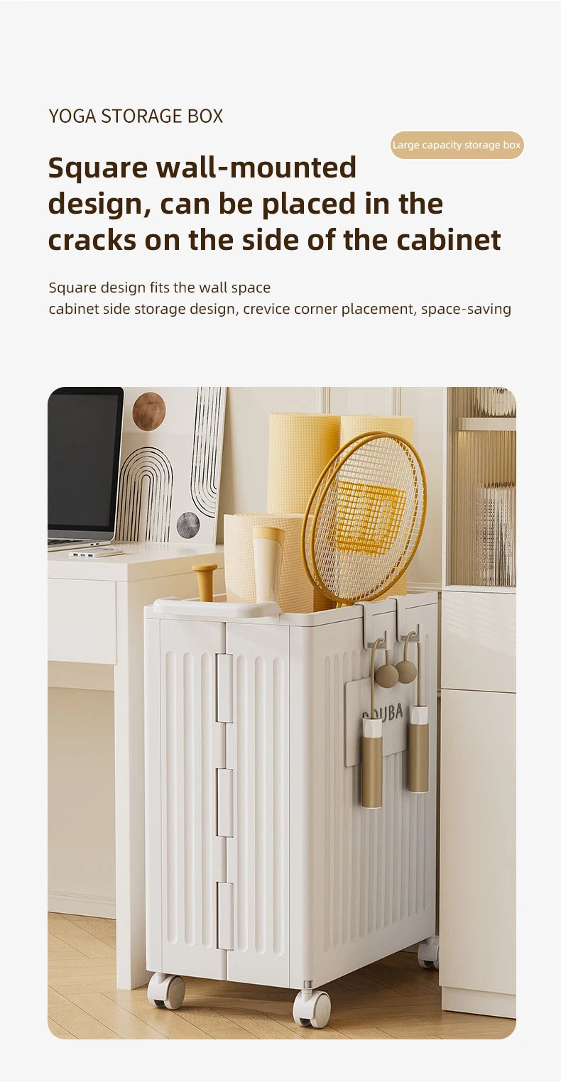 Yoga Mat Folding Storage With Wheels Workout Equipment Corner Storage Organizer Home Yoga Mat Holder Gym Organizer Box