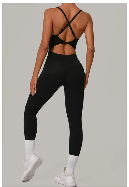 Yoga Set Women Tracksuit  Sports Jumpsuit Sexy Backless One-piece Suit Female Rompers Quick Dry Yoga Clothing Workout Bodysuits