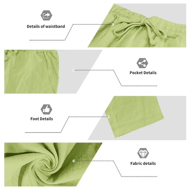 Men's 16-Color Breathable Linen Yoga Pants Loose Casual Sportswear for Spring/Summer 2025 European And American Style