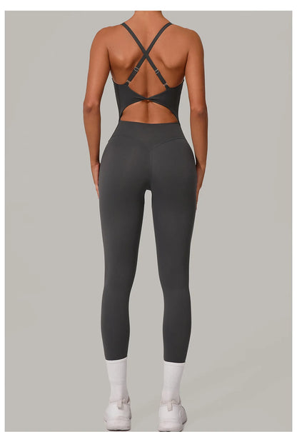 Yoga Set Women Tracksuit  Sports Jumpsuit Sexy Backless One-piece Suit Female Rompers Quick Dry Yoga Clothing Workout Bodysuits