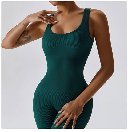 Yoga Set Women One-piece Yoga Suit Women Dance Romper Fitness Bodysuit Workout Siamese Sportswear Seamless Gym Sports Playsuit